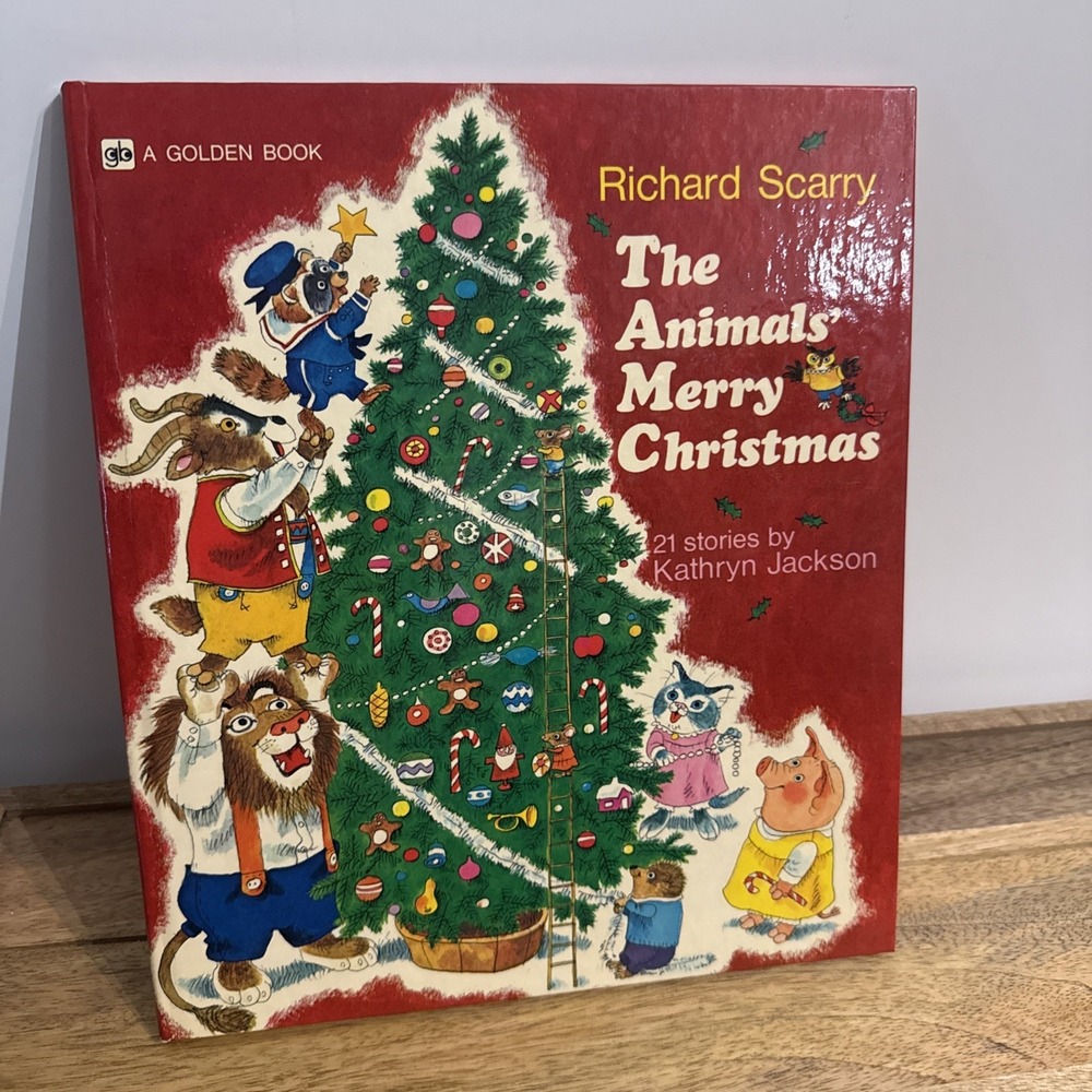 Vtg 1972 Richard Scarry The Animals Merry Christmas 21 Stories A GOLDEN BOOK 🎄